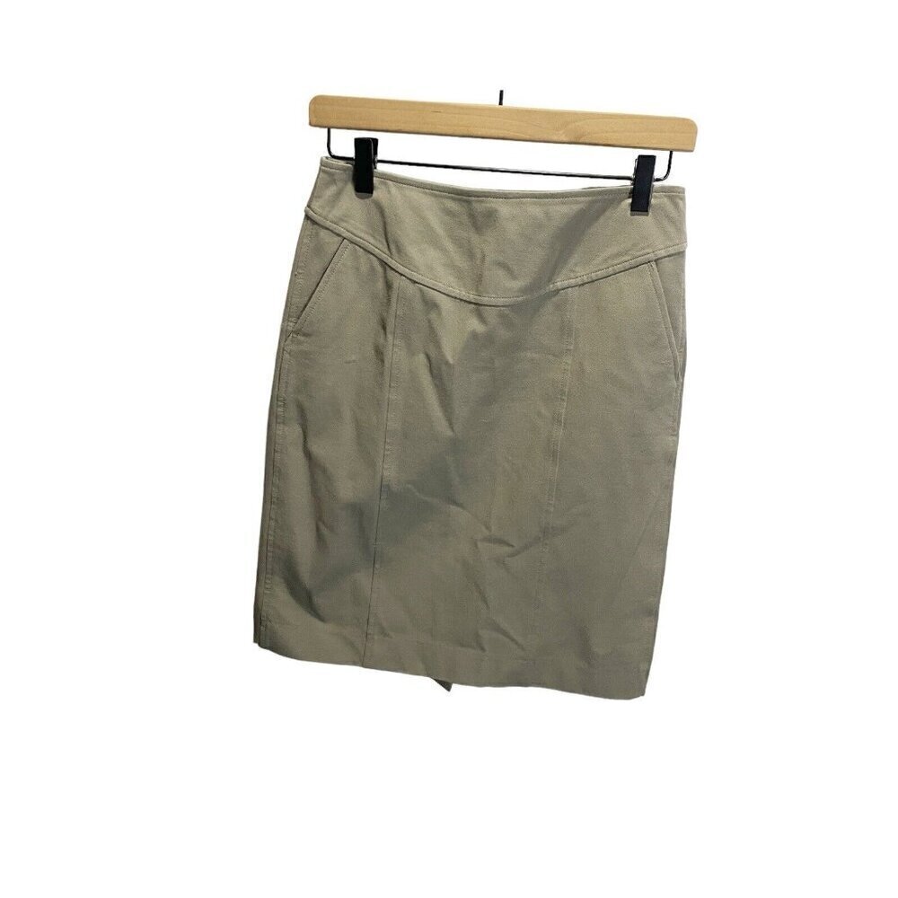 BANANA REPUBLIC Stretch Taupe Brown Pencil Skirt size 2 Career Casual
